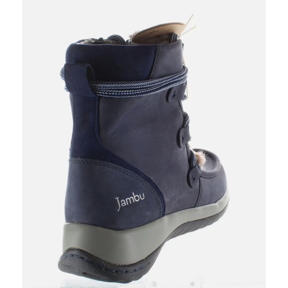 Jambu Denali Waterproof Boots 8 Blue NWT Faux Fur Ankle Booties Snow Winter Lace - Picture 3 of 8